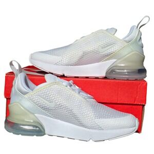 Nike Air Max 270 White Sneakers Youth Size 2Y‎
